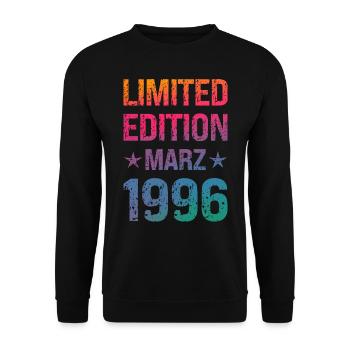 Fête d'anniversaire en édition limitée Vintage 1996 - Sweat-shirt Unisexe - noir - Devant - Alina (178cm) & Michal (187cm)
