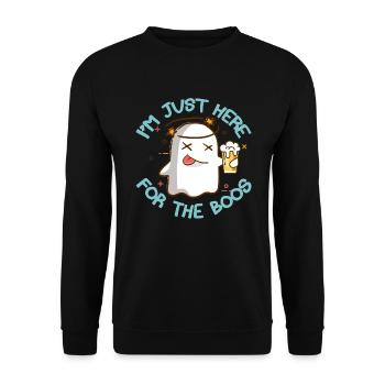 Halloween t-shirt Im juste ici pour les boos - Sweat-shirt Unisexe - noir - Devant - Alina (178cm) & Michal (187cm)
