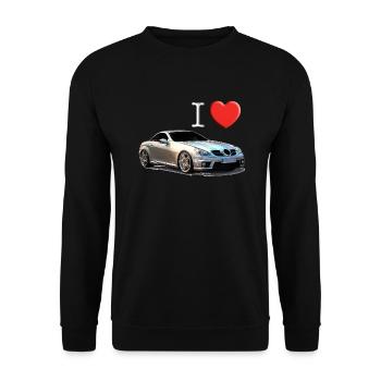 I Love SLK 55 - Unisex Pullover - Schwarz - Vorne - Alina (178cm) & Michal (187cm)