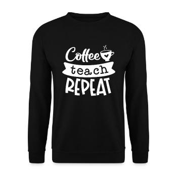 Coffee Teach Repeat - Unisex Sweatshirt - black - Front - Alina (178cm) & Michal (187cm)