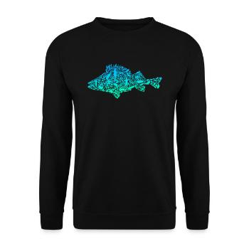 Perch Fishing Fish Colored Perch Fishing Angler - Unisex Sweatshirt - black - Front - Alina (178cm) & Michal (187cm)