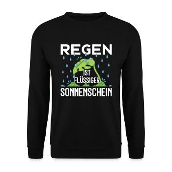 REGEN IST FLÜSSIGER SONNENSCHEIN NICHT AUS ZUCKER - Unisex Pullover - Schwarz - Vorne - Alina (178cm) & Michal (187cm)