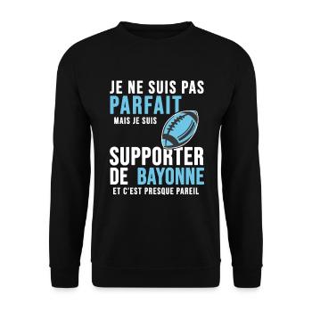 supporter rugby stade Bayonne club rugby Bayonnais - Sweat-shirt Unisexe - noir - Devant - Alina (178cm) & Michal (187cm)