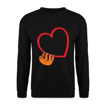 Sloth Valentines Day, Womens Sloths Valentine Hear - Sweat-shirt Unisexe - noir - Devant - Alina (178cm) & Michal (187cm)