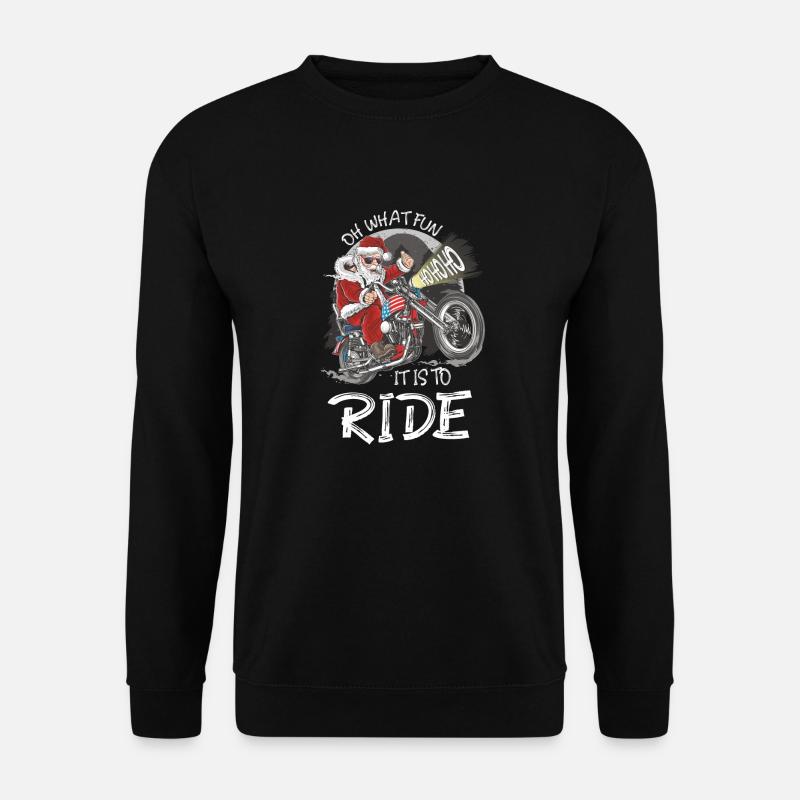 Biker Santa Motorcycle - Oh What Fun It Is To Ride - Unisex Pullover - Schwarz