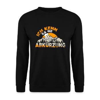 Ich kenn da ne Abkürzung MTB Downhill Mountainbike - Unisex Pullover - Schwarz - Vorne - Alina (178cm) & Michal (187cm)