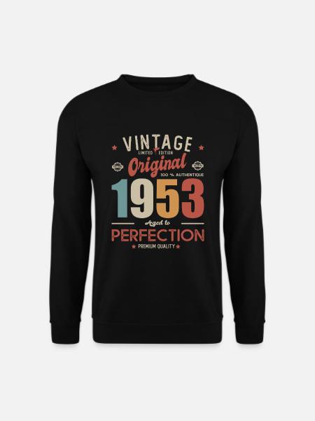 vintage original 1953 né en anniversaire 70 ans - Sweat-shirt Unisexe - noir