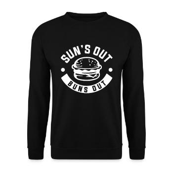 Sun’s Out Buns Out - Unisex Sweatshirt - black - Front - Alina (178cm) & Michal (187cm)