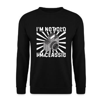 Vintage Camera Retro I'm Not Old I'm Classic - Unisex Sweatshirt - black - Front - Alina (178cm) & Michal (187cm)