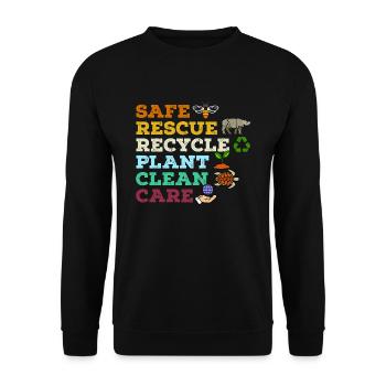 Umweltschützer Grüne Umweltschutz Öko - Unisex Pullover - Schwarz - Vorne - Alina (178cm) & Michal (187cm)