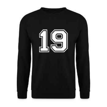 19 - AMERICAN FOOTBALL - Jersey shirt motif - Unisex Sweatshirt - black - Front - Alina (178cm) & Michal (187cm)