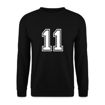 11 - AMERICAN FOOTBALL - Jersey Shirt Design - Unisex Sweatshirt - black - Front - Alina (178cm) & Michal (187cm)