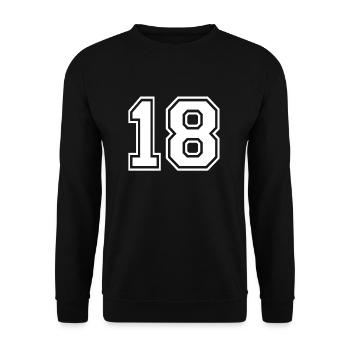 18 - AMERICAN FOOTBALL - Jersey shirt motif - Unisex Sweatshirt - black - Front - Alina (178cm) & Michal (187cm)