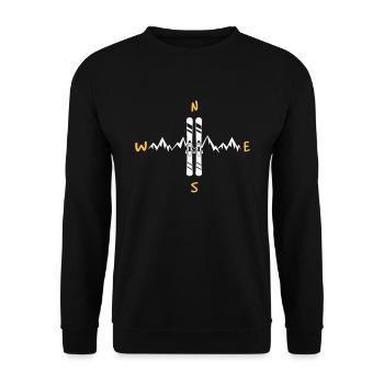 Funny - Skiing wind Direction - Unisex Pullover - Schwarz - Vorne - Alina (178cm) & Michal (187cm)