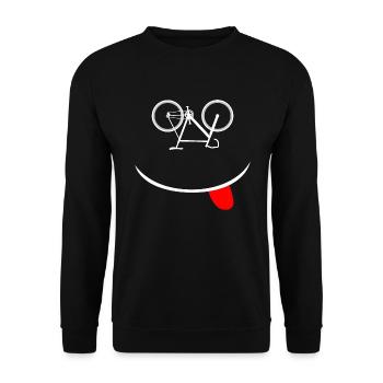 Road Bike Bicycle Wheel Funny Gift - Unisex Sweatshirt - black - Front - Alina (178cm) & Michal (187cm)