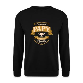 Papy - Sweat-shirt Unisexe - noir - Devant - Alina (178cm) & Michal (187cm)