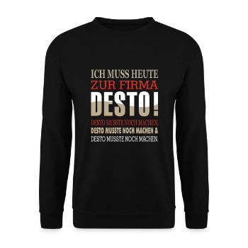 Firma Desto lustiges T-Shirt - Unisex Pullover - Schwarz - Vorne - Alina (178cm) & Michal (187cm)