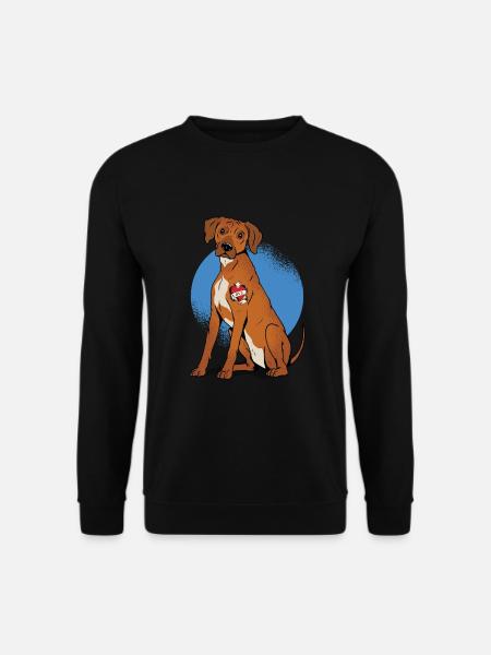 Rhodesian Ridgeback Hund taetowiert mit Herz - Unisex Pullover - Schwarz