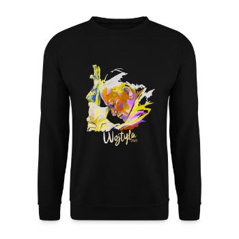 Wojtyła & Jesus praying painting - Unisex Sweatshirt - black - Front - Alina (178cm) & Michal (187cm)