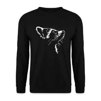 Waschbär Tier Wildtier Waschbären Wilsigns - Unisex Pullover - Schwarz - Vorne - Alina (178cm) & Michal (187cm)