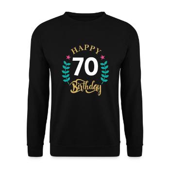 70 happy birthday - Unisex Pullover - Schwarz - Vorne - Alina (178cm) & Michal (187cm)