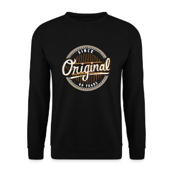Original since 60 years - Birthday Shirt - Unisex Pullover - Schwarz - Vorne - Alina (178cm) & Michal (187cm)