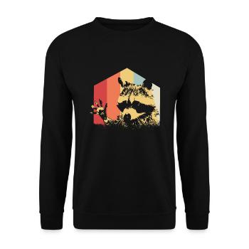 Raton laveur Vintage - Sweat-shirt Unisexe - noir - Devant - Alina (178cm) & Michal (187cm)