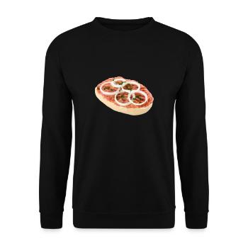 Funny Mettbrötchen With Onion For Butcher - Unisex Sweatshirt - black - Front - Alina (178cm) & Michal (187cm)
