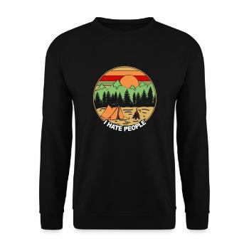 je déteste les gens - Sweat-shirt Unisexe - noir - Devant - Alina (178cm) & Michal (187cm)