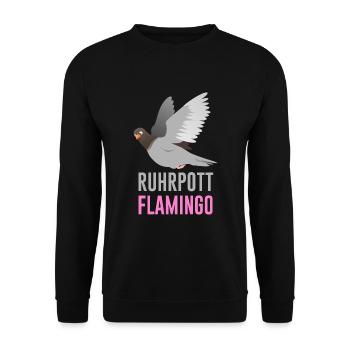 Ruhrpott Flamingo - Unisex Pullover - Schwarz - Vorne - Alina (178cm) & Michal (187cm)