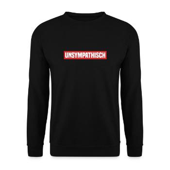 Unsympathisch Boxlogo - Unisex Pullover - Schwarz - Vorne - Alina (178cm) & Michal (187cm)