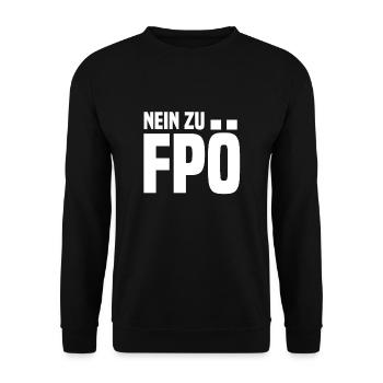 Nein Zu FPÖ Gegen Rechts Stoppt Strache - Unisex Pullover - Schwarz - Vorne - Alina (178cm) & Michal (187cm)