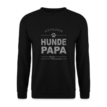 Hundepapa - Unisex Pullover - Schwarz - Vorne - Alina (178cm) & Michal (187cm)