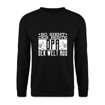 So sieht der beste Opa der Welt aus - Unisex Pullover - Schwarz - Vorne - Alina (178cm) & Michal (187cm)
