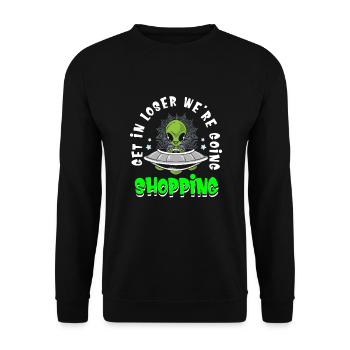 Alien Ufo Alien Aliens Area 51 - Unisex Sweatshirt - black - Front - Alina (178cm) & Michal (187cm)