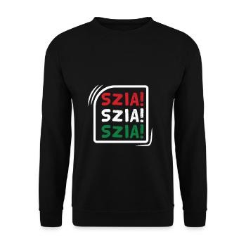 SZIA Hello aux couleurs magyares - Sweat-shirt Unisexe - noir - Devant - Alina (178cm) & Michal (187cm)