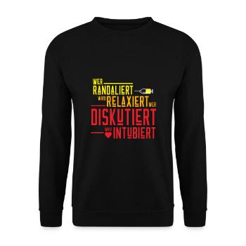 Lebenretten Herz Krankenschwester Geschenk - Unisex Pullover - Schwarz - Vorne - Alina (178cm) & Michal (187cm)