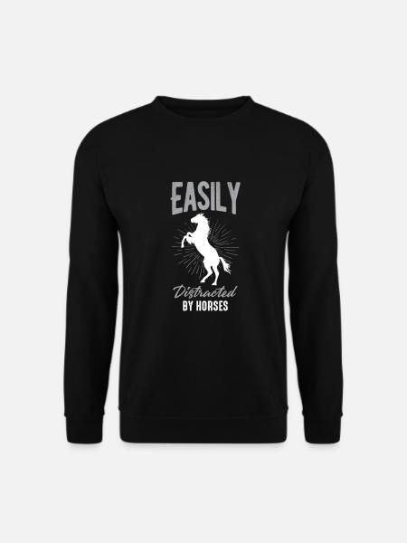 Easily Distracted by Horses - Unisex Sweatshirt - black