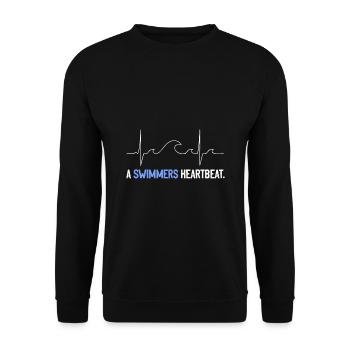 Schwimmen - Unisex Pullover - Schwarz - Vorne - Alina (178cm) & Michal (187cm)
