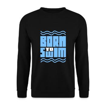 Schwimmen - Unisex Pullover - Schwarz - Vorne - Alina (178cm) & Michal (187cm)