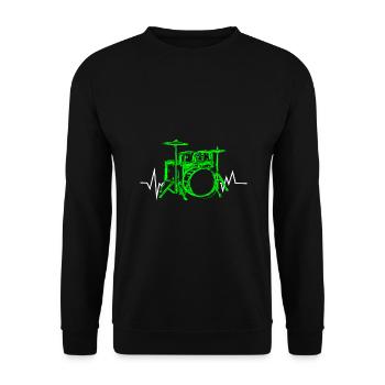Drummer - Unisex Sweatshirt - black - Front - Alina (178cm) & Michal (187cm)