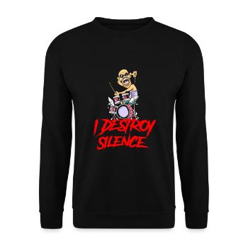 Batterie batteur musique batteur musicien - Sweat-shirt Unisexe - noir - Devant - Alina (178cm) & Michal (187cm)