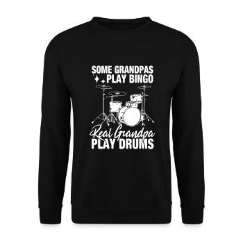 Papy batterie - Sweat-shirt Unisexe - noir - Devant - Alina (178cm) & Michal (187cm)