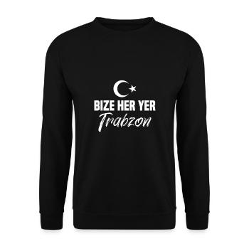 Bize her yer Trabzon - Unisex Pullover - Schwarz - Vorne - Alina (178cm) & Michal (187cm)