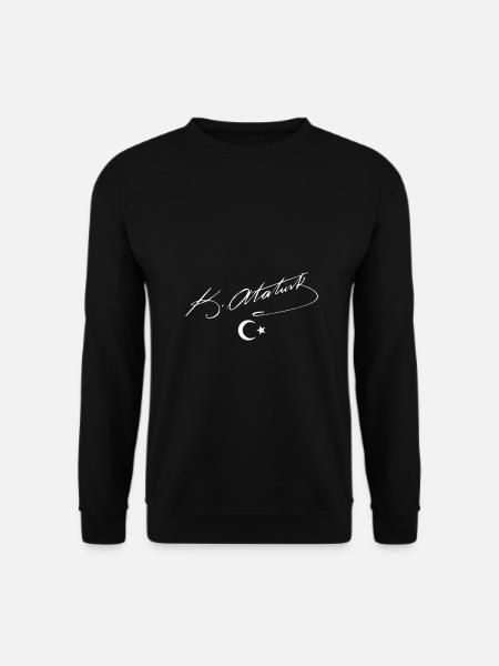 Atatürk Unterschrift Türkei Flagge Geschenk Türk - Unisex Pullover - Schwarz
