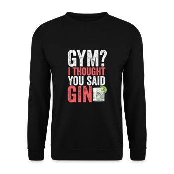 Gym Gin Fitness - Unisex Pullover - Schwarz - Vorne - Alina (178cm) & Michal (187cm)