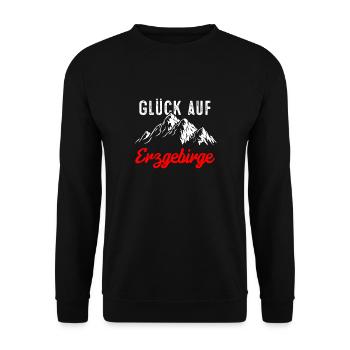 Glueck auf Erzgebirge - Unisex Pullover - Schwarz - Vorne - Alina (178cm) & Michal (187cm)