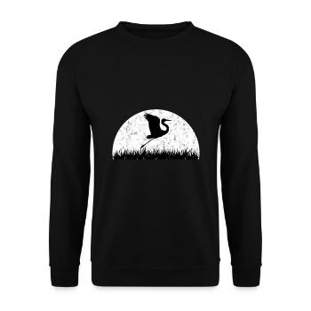 Crane japan heron gray heron heron species - Unisex Sweatshirt - black - Front - Alina (178cm) & Michal (187cm)