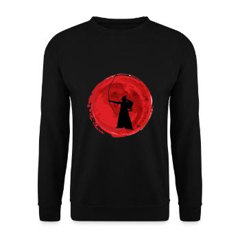 Kyudo Japon Budo Arcade Samouraï Ryu - Sweat-shirt Unisexe - noir - Devant - Alina (178cm) & Michal (187cm)
