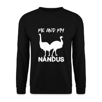 Me and my Nandus Nandu egg ratite - Unisex Sweatshirt - black - Front - Alina (178cm) & Michal (187cm)